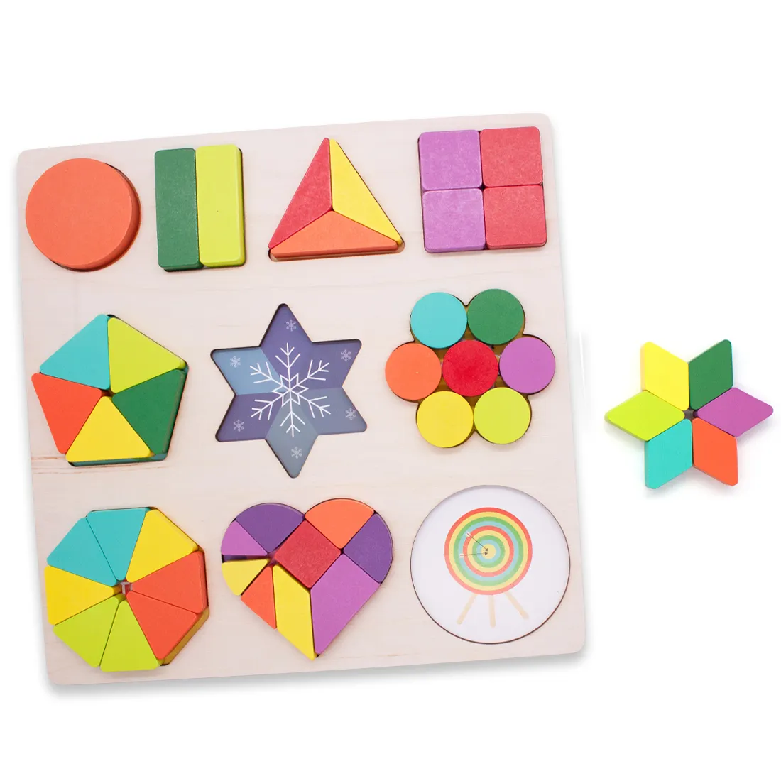 Hot Sale Product Children Montessori Wooden Geometric Shape Educational Jigsaw Puzzle For Kids