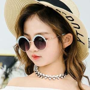 Lunettes de soleil tendance pour enfants, garçons et filles, petites lunettes de soleil en métal dégradé, lunettes de soleil pour enfants UV 400, lunettes de soleil rondes à fleurs pour enfants 2021 - Product Image 2