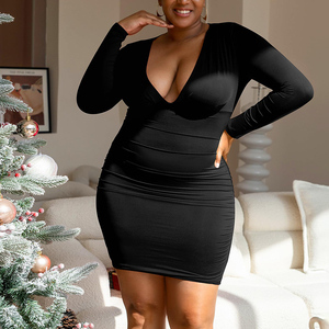 Abiti da Donna <span class=keywords><strong>Vestiti</strong></span> Personalizzati per Donne Abito a <span class=keywords><strong>Maniche</strong></span> <span class=keywords><strong>Lunghe</strong></span> con Scollo a V Abito Polinesiano - Product Image 5