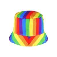 Chapeaux bob personnalisés en polyester à transfert thermique, drapeau arc-en-ciel de la fierté LGBTQ+, pour les lesbiennes, les bisexuels, les gays et les transgenres