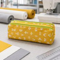 Trousse à crayons Oxford personnalisée Stasun avec double fermeture éclair, grande capacité, double compartiment, sac à crayons en textile pour étudiants, école, bureau