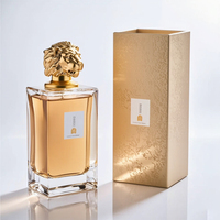 Bouteille de Parfum en Verre Unique de Luxe Vide 30 ml 50 ml 100 ml avec Bouchon en Métal Doré Forme Lion pour Spray de Fragrance