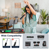 Biner R7 professionnel lumière LED anneau micro Portable portable Uhf système de Microphone sans fil