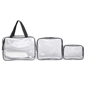 Transparent PVC <b>Makeup</b> <b>Bag</b> Waterproof Zipper Cosmetic Organizer with Handle for Airport Security OEM Service - Product Image 4