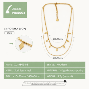 Layered Geometric Necklace <b>Gold</b> 14K <b>Gold</b> Vacuum Plated Stainless Steel - Product Image 3