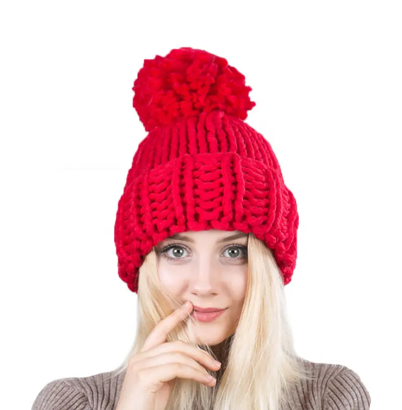 Mode personnalisé femmes casquettes d'hiver à la main au crochet bonnets chapeaux