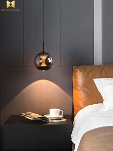 Lampe suspendue LED ronde en verre de style minimaliste Afterglow Sleep Eye Protection Dimmable Bedroom Lampe de chevet - Product Image 4