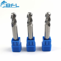Fresa de carburo CNC BFL de 3 filos con punta esférica para aluminio