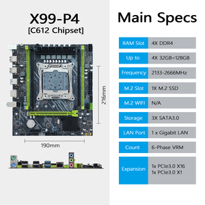 PANDL новый комплект системной платы для настольных ПК Xeon E5 2650 V4 X99 комплект материнских плат с DDR4 ECC канал памяти новый продукт - Product Image 4