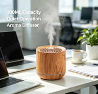 Diffuseur d'arômes ultrasonique effet bois, capacité >300ML, fonctionnement silencieux, éclairage LED écologique USB, décoration de bureau multi-scènes pour