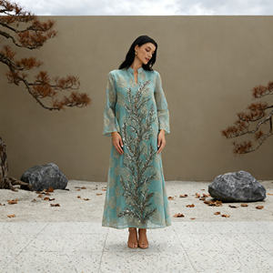 Robe Abaya en Polyester Brodé Personnalisé de Haute Qualité pour Femmes Musulmanes – Fournisseur en Gros de Luxe Élégant - Product Image 3