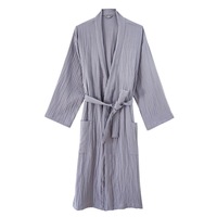 Peignoir de nuit doux en coton pour femme, grande taille, en mousseline de coton, peignoir de bain double face en gaze, vente en gros