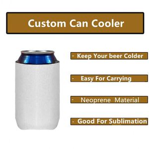Enfriador de Latas de Cerveza de Neopreno Espumado en Blanco al por Mayor, Personalizable con Logotipo por Sublimación, Soporte Aislado Sólido para Latas y Botellas de 12 oz - Product Image 4