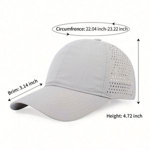 Casquette de baseball en nylon pour homme à séchage rapide, découpée au laser, 6 panneaux, imperméable, vente en gros fabricant - Product Image 6
