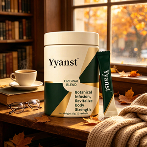 Café Instantáneo con Extracto Botánico Natural, 10g*10 Sobres, Frasco Redondo Geométrico Verde Dorado, Bebida de Materia Prima Vegetal Pura - Product Image 6