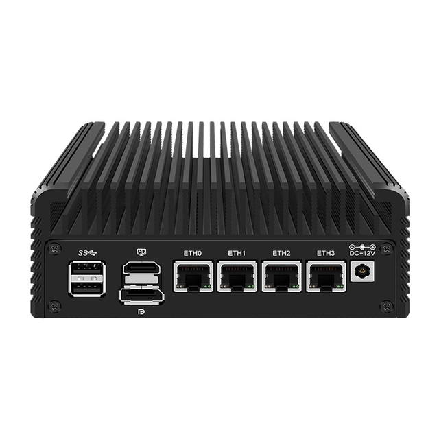 Wholesale Intel Twin-Lake N150/N355 Mini PC Fanless 4* RJ45 2.5G DDR5 Router Pfsense Firewall VPN Network Server Quad/Octa Stock