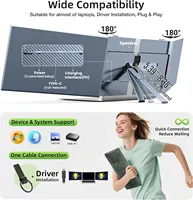 Écran d'extension pour ordinateur portable 14 pouces FHD 1080P, moniteur portable triple pour ordinateur portable avec écran IPS ultra-fin, USB-C Plug and Play