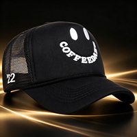 Nueva Gorra Trucker de Malla con Bordado de Letras Sonrientes, Gorra de Béisbol Casual Versátil de Alta Calidad con Protección Solar para Hombres y Mujeres, Logotipo Personalizado