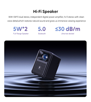 Proyector Inteligente LED LCD CRE 750 ANSI Lúmenes FHD, Android 9, WiFi 2.4G/5G, Altavoces de 10W, Enfoque Automático, Compatible con 4K, Compatible con 3D, Sonido Estéreo HIFI
