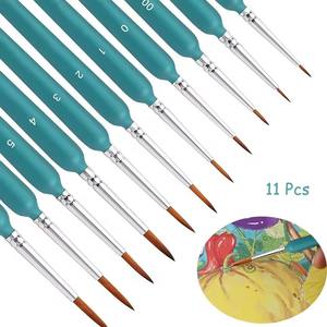 11 pièces/ensemble crochet ligne brosse cheveux doux peinture pinceaux <span class=keywords><strong>Gouache</strong></span> aquarelle peintures à l'huile artistes peint à la main acrylique Nail Art dessin - Product Image 3