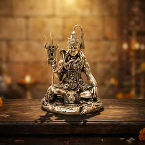Statues de dieux en argent pur, sculpture religieuse plaquée argent du Dieu Shiva pour la décoration et la dévotion des temples domestiques - Product Image 6