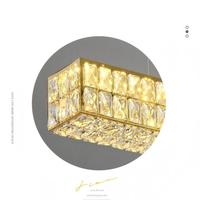 Suspension LED rectangulaire en cristal de luxe avec télécommande à intensité variable pour comptoir de bar et salle à manger-Design minimaliste
