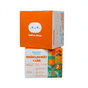 Serviette visage douce non tissée en mélange de pâte de bois Kawaii, lingettes démaquillantes jetables 1 pli, rouleau standard, directement du Vietnam KMML - Product Image 1