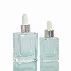 Custom Label 15ml 1oz 30ml 50ml 100ml Clear Square Glass Dropper <b>Bottle</b> With Black Gold Dropper - Product Image 4