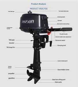 Moteur hors-bord pour bateau, neuf, 5,8 CV, propulsion de bateau, 2 temps - Product Image 2