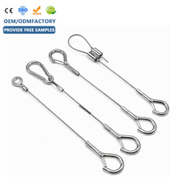 Accessoires pour câbles métalliques en acier inoxydable 304, ensemble de suspension pour câble, œillet de suspension en PVC, crochet de levage et de suspension