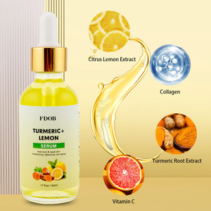 Ensemble de soins pour la peau du visage au curcuma et au citron, végétalien et biologique, sérum éclaircissant naturel, crème contre l'acné, lotion corporelle, huile nettoyante, pour un teint éclatant - Product Image 5