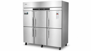 Congélateur vertical commercial à refroidissement par air 1580L 6 portes en acier inoxydable pour restaurant et cuisine G1.84M6/D1.84M6 1580L Si - Product Image 1