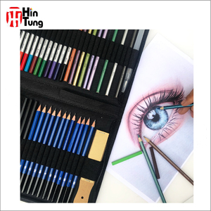 Hintung 52PCs Juego de lápices para dibujar y dibujar en estuche de nylon con colores vibrantes y plomo suave como suministros de arte - Product Image 5