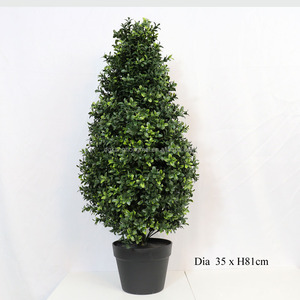 Plantas artificiales y vegetación Simulación Topiary Ball Bonsai Green Faux Boxwood Trees Potted High Quality <span class=keywords><strong>Buxus</strong></span> 60Cm - Product Image 4