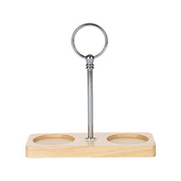 Moulin à poivre de luxe léger en stock avec base en bois, support en bois de caoutchouc avec poignée, accessoires de base en bois DS-XJMDZ01