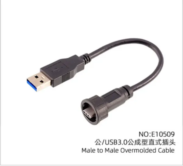 USB 유형 C Gen3.0 3.1 여성 남성 플러그 소켓 0.3 0.5M 1M IP67 확장 총검 방수 usb 케이블