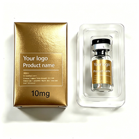 Boîte et étiquette de flacon cosmétique personnalisables et écologiques, impression sur papier holographique brillant, emballage pour flacons de peptides de 3 ml et 10 ml