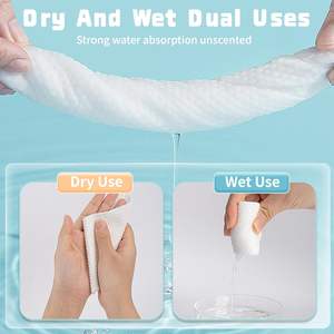 Oem 100% Organic Soft <span class=keywords><strong>Hand</strong></span> and Facial Wash Limpieza de tejidos Salon Spa Maquillaje Desechable Toalla facial limpia - Product Image 3