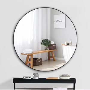 <span class=keywords><strong>Espejo</strong></span> redondo con marco de metal redondo para colgar <span class=keywords><strong>en</strong></span> la pared, fácil instalación con <span class=keywords><strong>imagen</strong></span> HD - Product Image 5