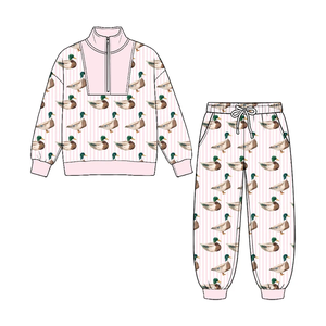 Ensemble de vêtements de chasse pour bébés garçons, pull à fermeture éclair à carreaux avec poches, tenue d'automne - Product Image 2