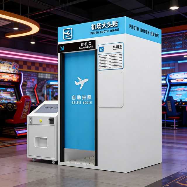 JIPAI Portable Touchscreen Overhead Photo Booth for Commercial Stores, Equipped with Automatic DSLR Camera