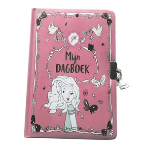 Livro personalizado do diário da menina com fechadura