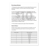 Règles du jeu de loterie personnalisées de style jeu rouge, conception d'icônes gagnantes, prix, loterie chanceuse, impression numérique