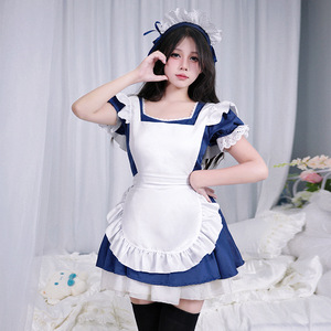 Disfraz de Cosplay Lolita Azul Marino Angel Maid, Conjunto de Falda de Poliéster, Primavera 2025 - Product Image 3