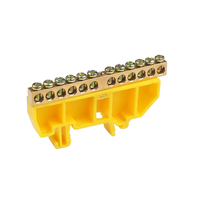 Bloc de bornes à vis sur rail, 12 pôles, contact en laiton, terminaison de câble, 100A en continu, 100V de tension nominale, borne de terre