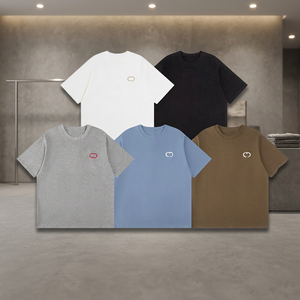 Camisetas de Manga Corta para Hombre, Modernas, de Alta Calidad, 260g, 100% Algodón, Suaves, Transpirables, con Bordado, Casuales - Product Image 4