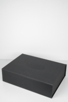 Boîte cadeau rigide en carton noir mat sur mesure, style valise, avec poignée, pour vêtements, chaussures, cadeaux de luxe