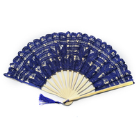 Prêt à Expédier 21CM Bambou Côtes Soie Pliant Ventilateur Danse Rave Style Ange Modèle Sculpture Décoration Souvenir