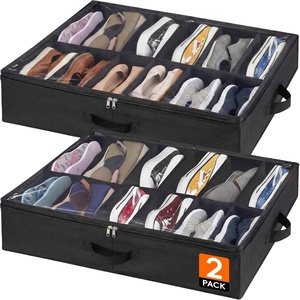 Foldable Fabric <b>Under</b> <b>Bed</b> Shoe Storage Bag, Dustproof Shoe Organizer Container for Bedroom Closet - Product Image 1