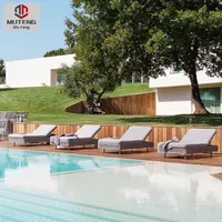 Chaise longue de plage en métal moderne pour loisirs en plein air, imperméable et résistante au soleil, pour cour, villa, piscine ou plage